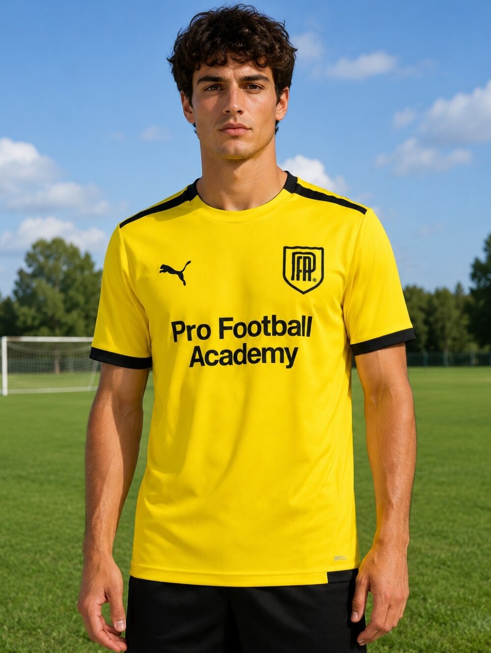 Puma Pro Football Academy Jersey Men's Medium Yellow DRYCELL Soccer Shirt NWT